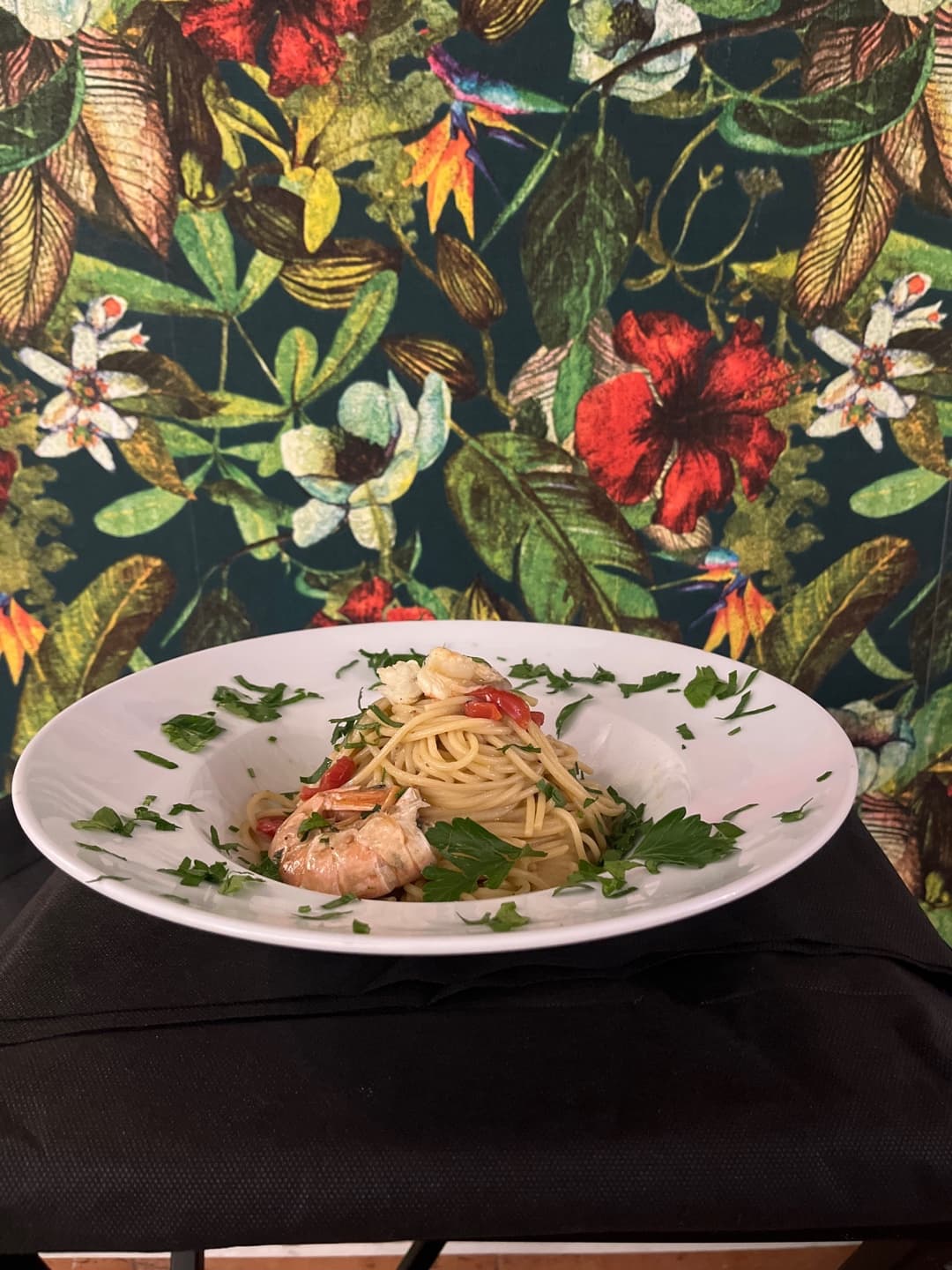 Spaghetti con gamberoni